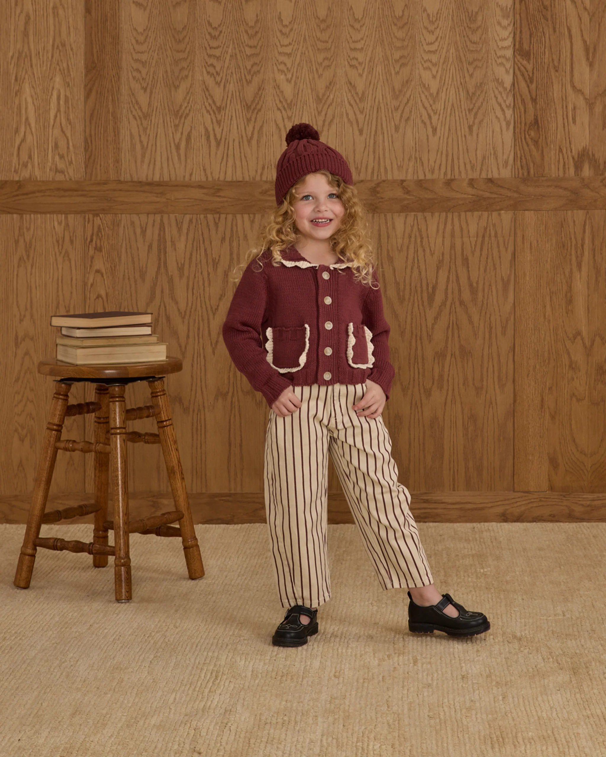 Collared Cardigan || Burgundy