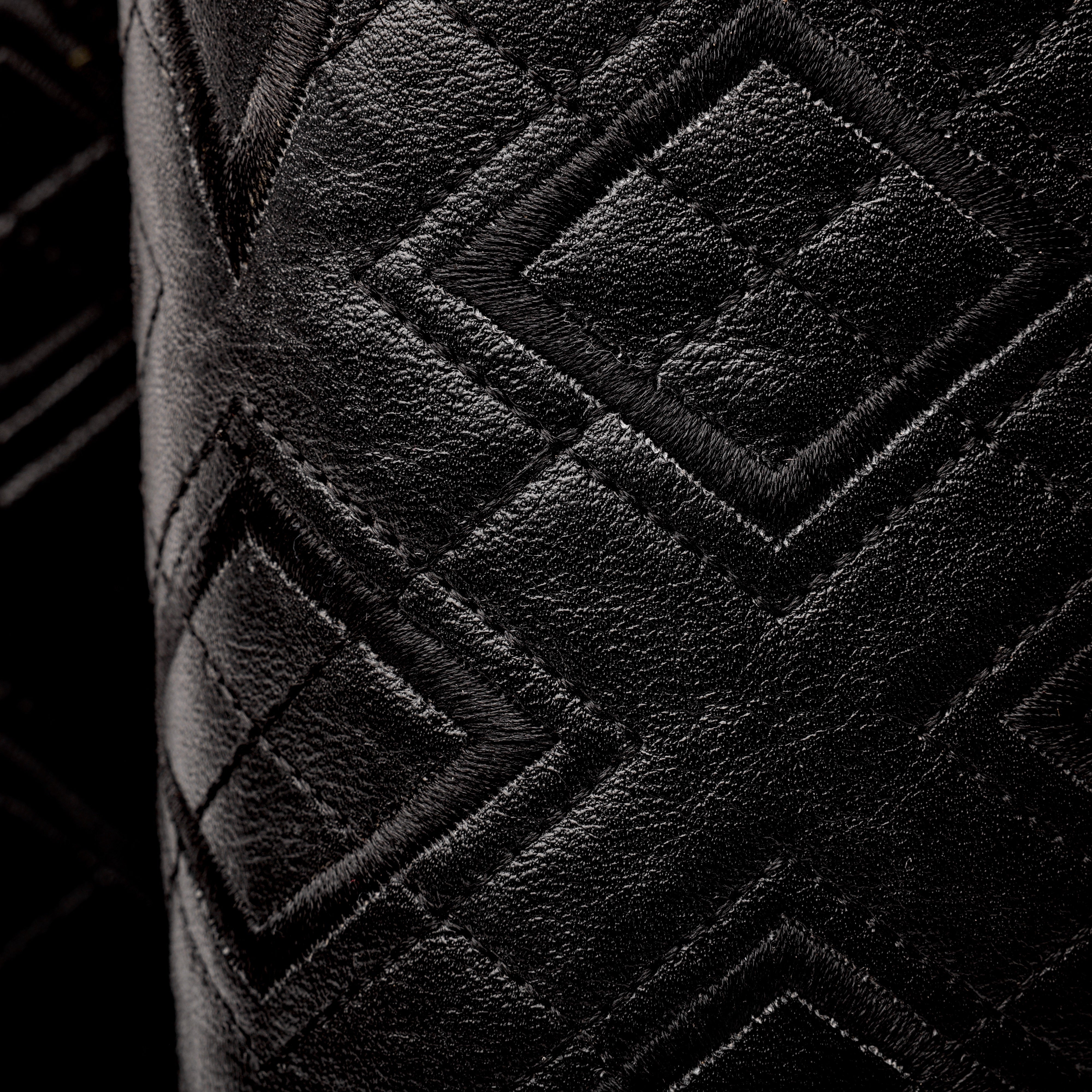 TOTAL BLACK Caiman Neck Leather Boots - Square Toe