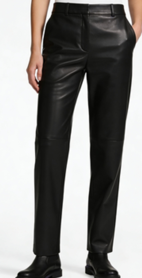 Straight Leg Faux Leather Pants (Brown & Black)