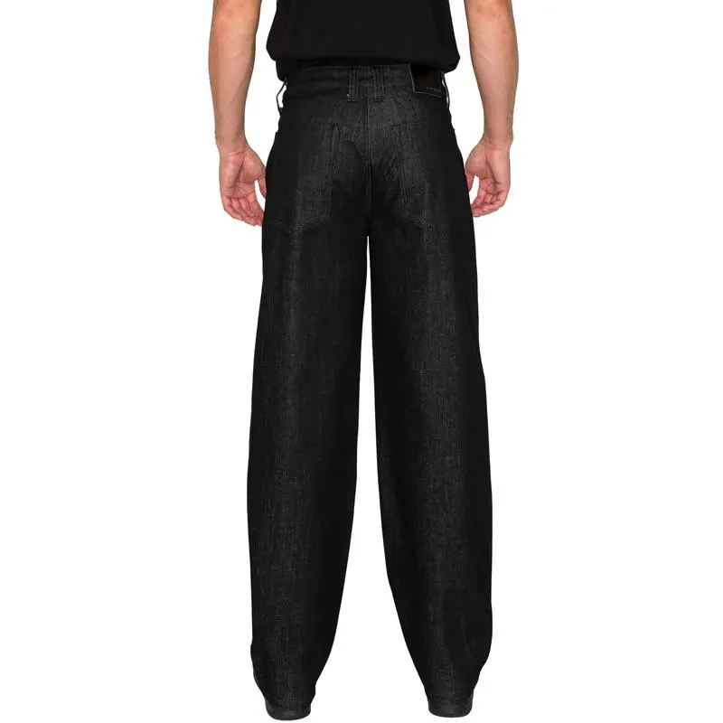 Pleated Raw Denim Baggy Fit Jeans