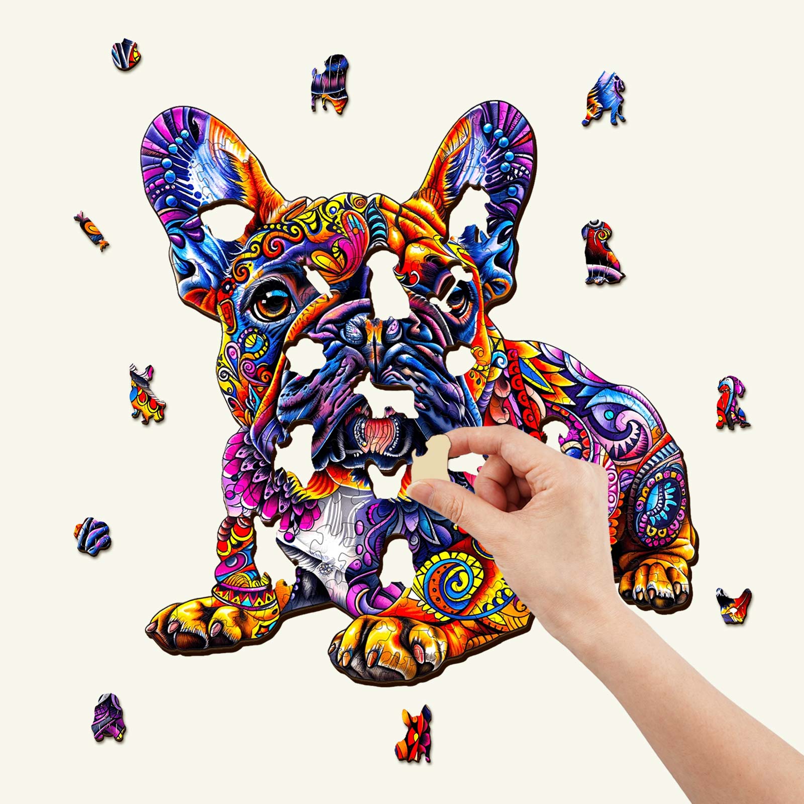 French Bulldog-2 Wooden Jigsaw Puzzle