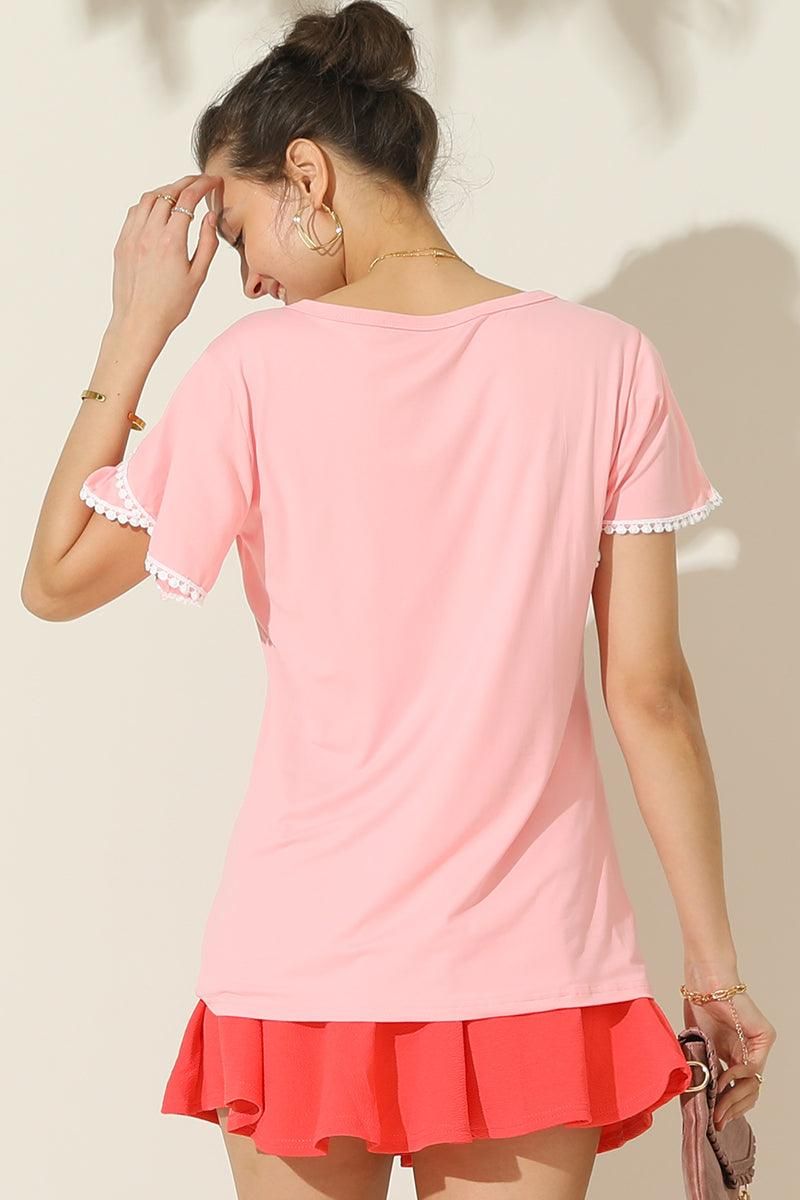 Double Layered Short Sleeve Casual Top