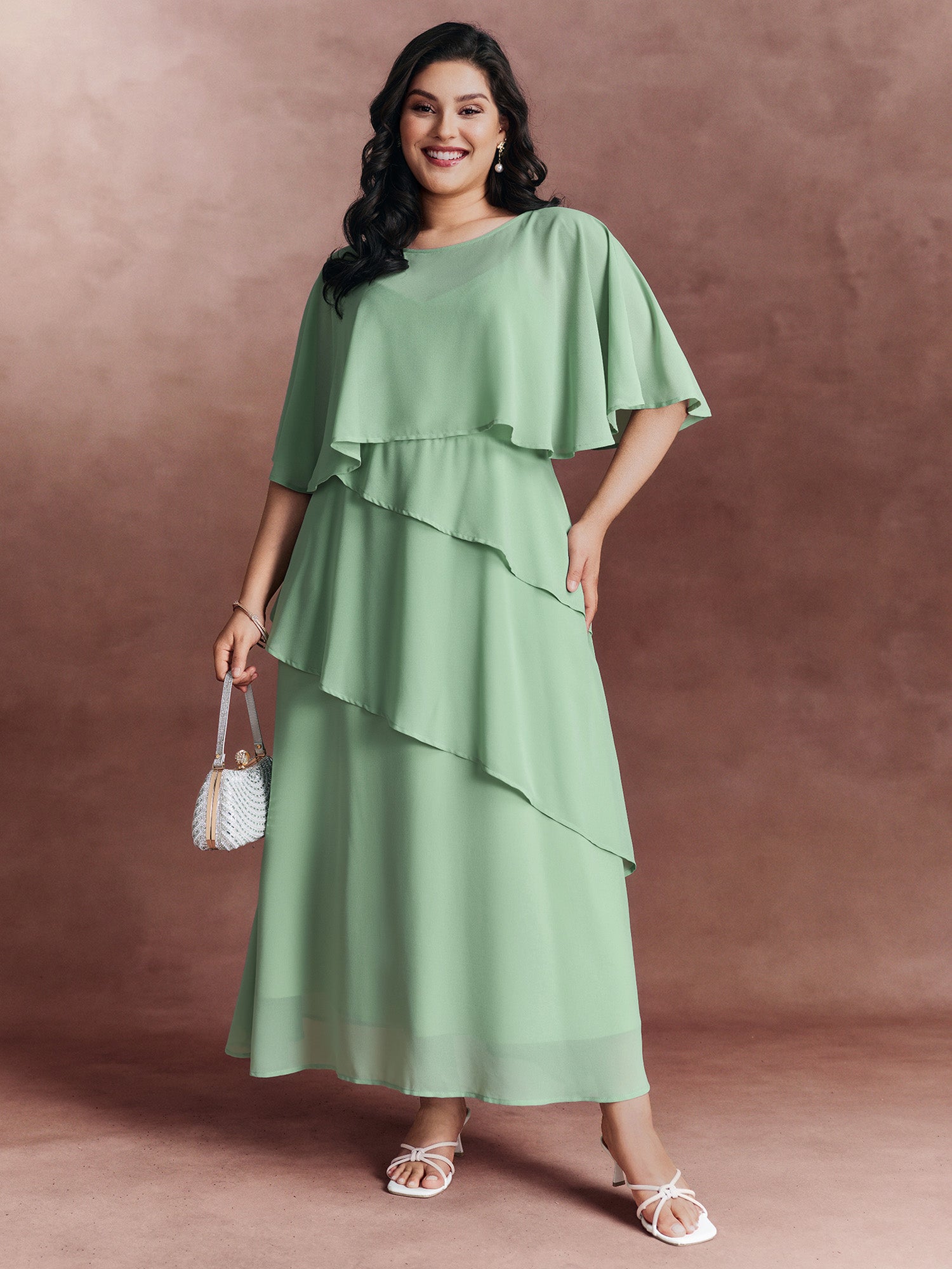 Two-Piece Charm Tiered Ruffled Hem Maxi Dress