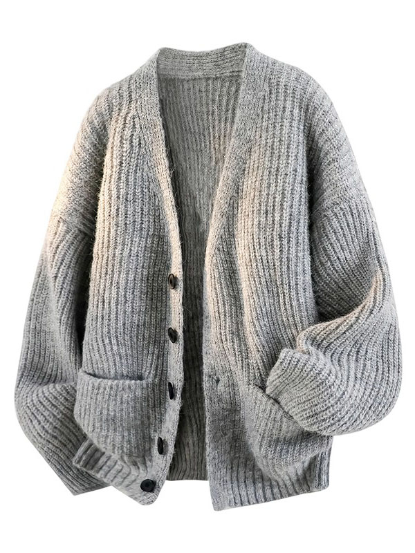 Unisex Casual Button Cashmere Warm Comfortable Sweater Jacket
