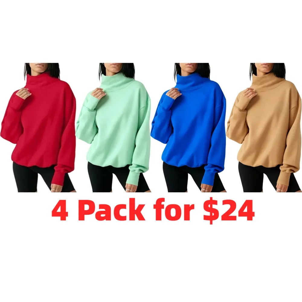 Women's Oversized Turtleneck Sweatshirt