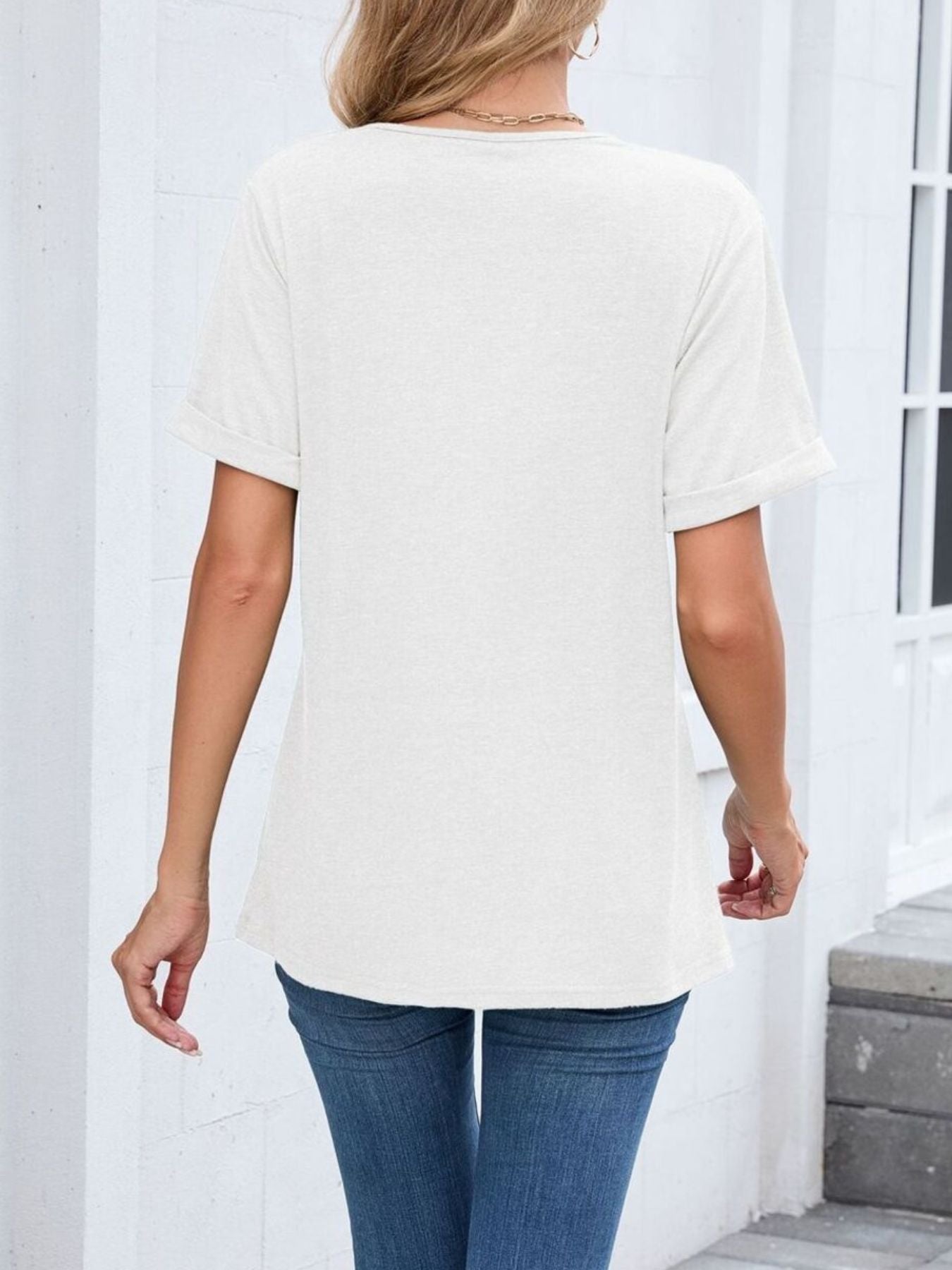 Casual V-Neck Short Sleeve T-Shirt