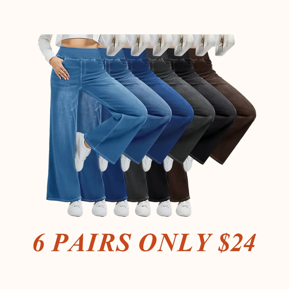 Wide Leg Stretchy Jeans for Women Loose Fit