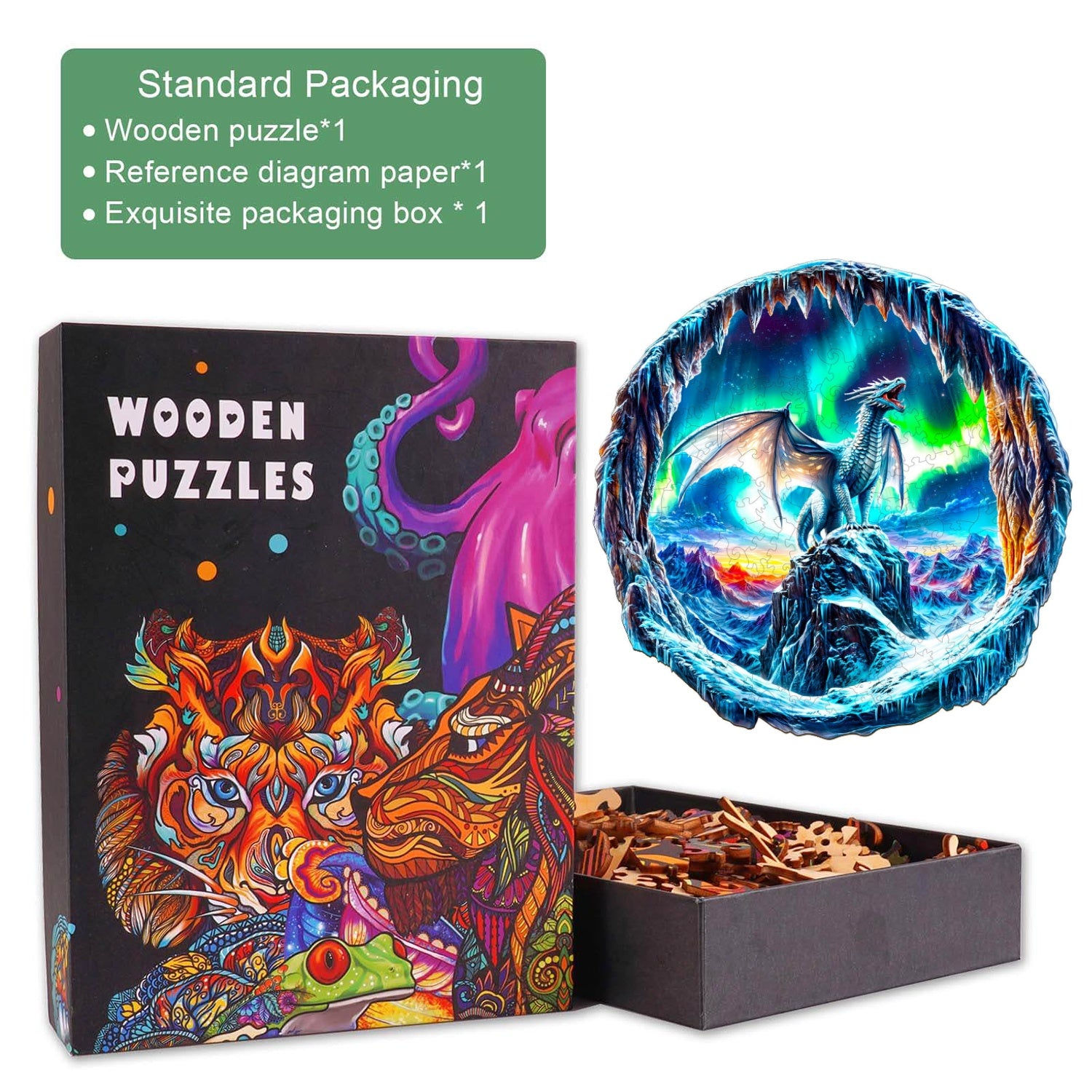 3D Aurora Dragon Wooden Jigsaw Puzzle