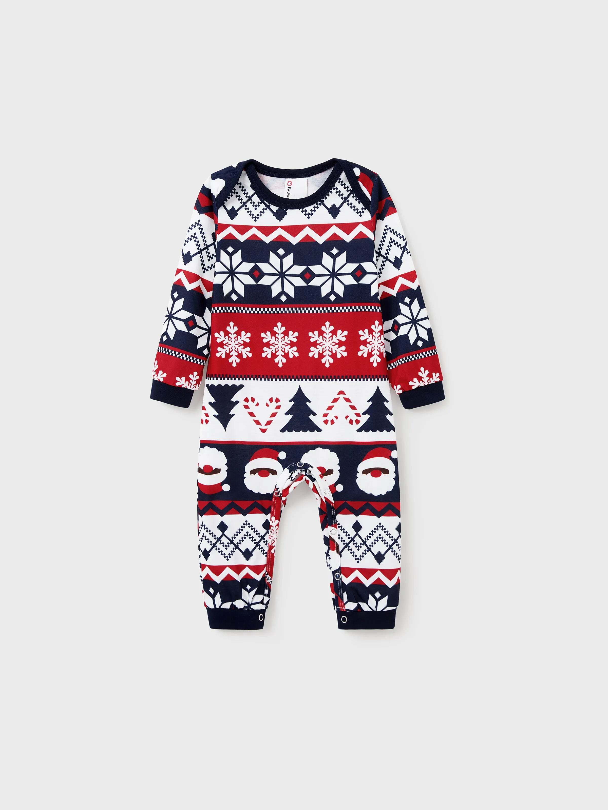 Christmas Matching Family Pajamas Set Glow In The Dark Santa Claus Print PJS with Christmas Socks Deep Blue