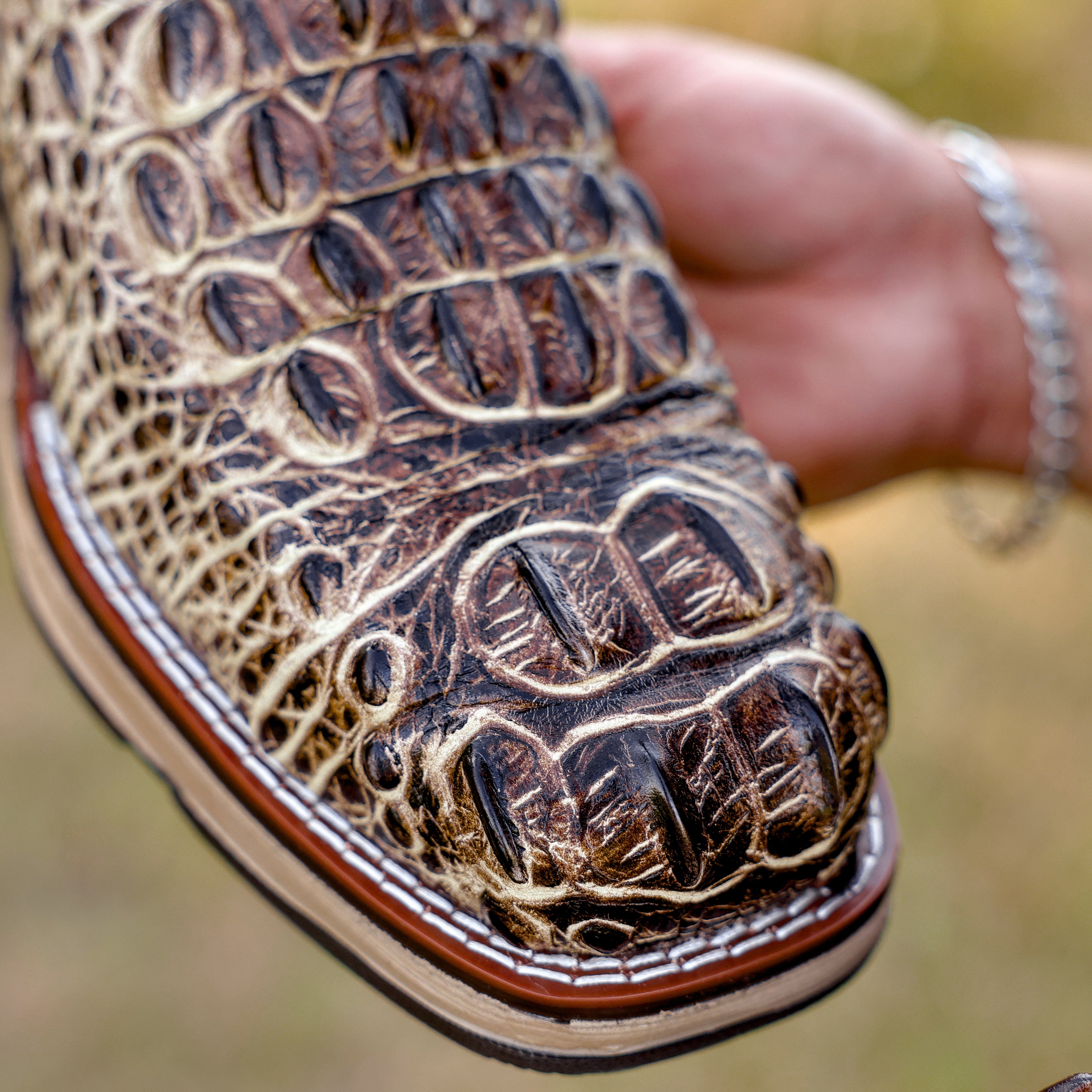 Desert Orix Caiman Neck Leather Boots With 3D Lightweight Sole - Composite Toe