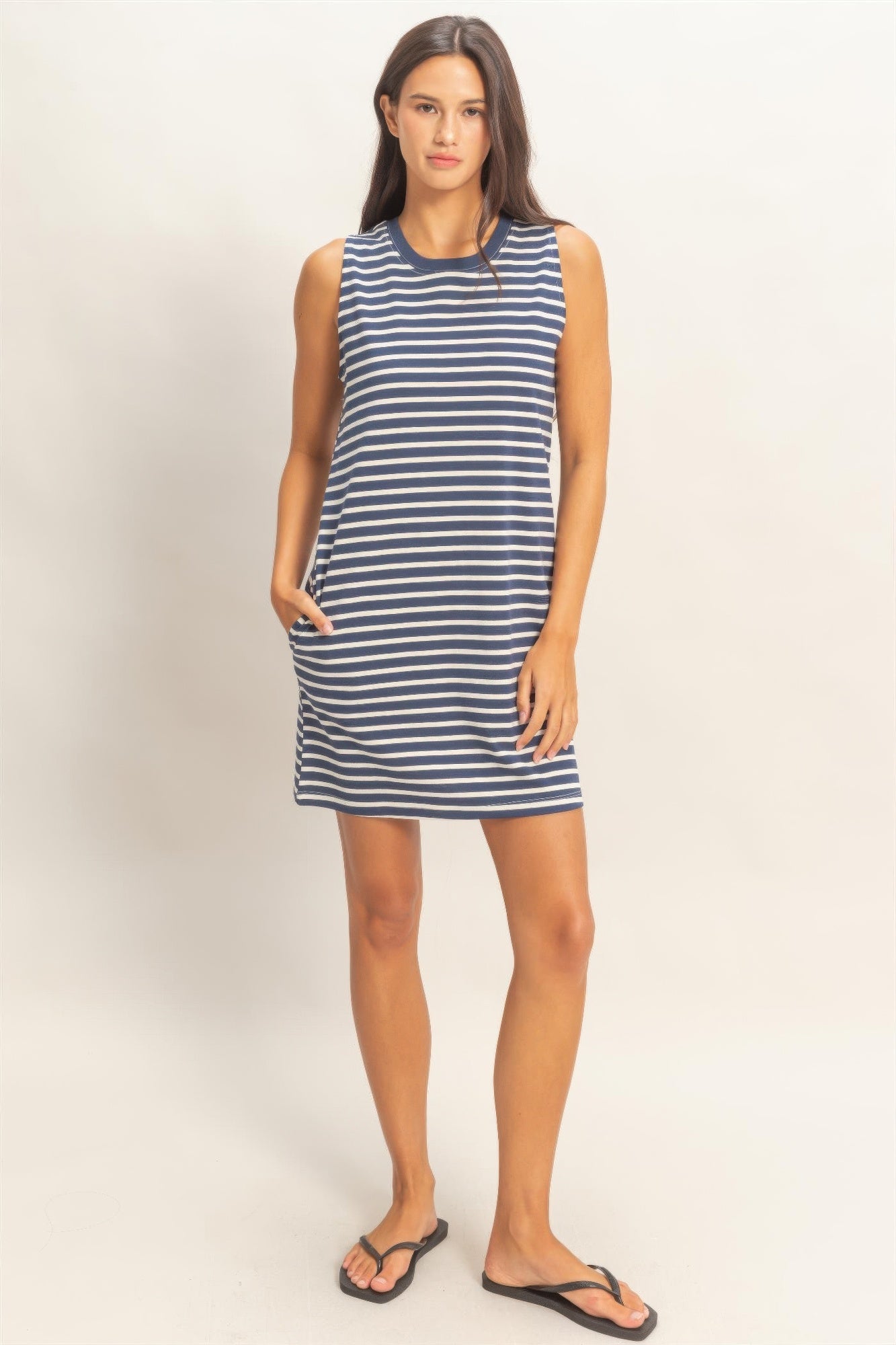 Striped Sleeveless Mini Dress