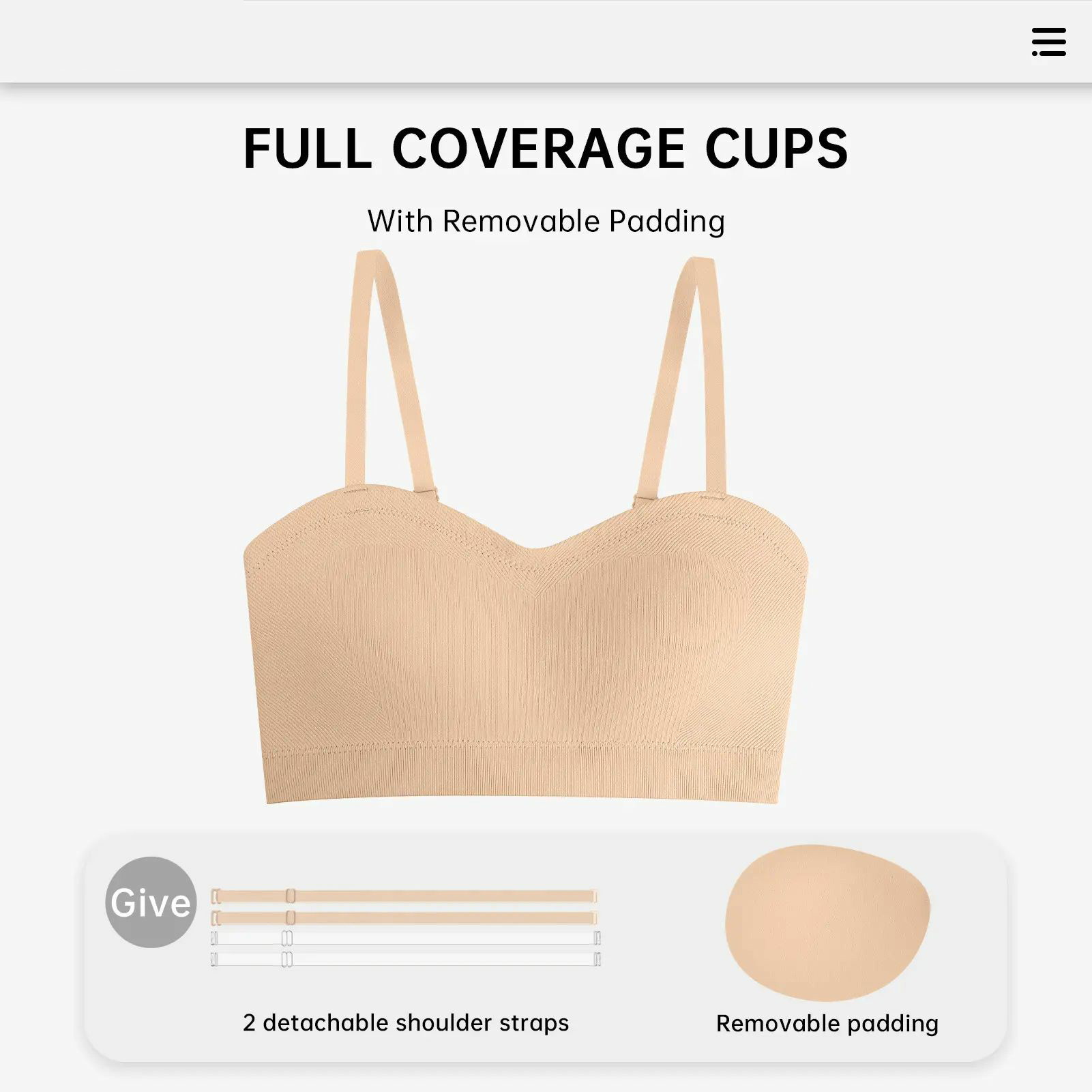 Stay Put Bandeau Bra, Wireless Seamless Comfort Day