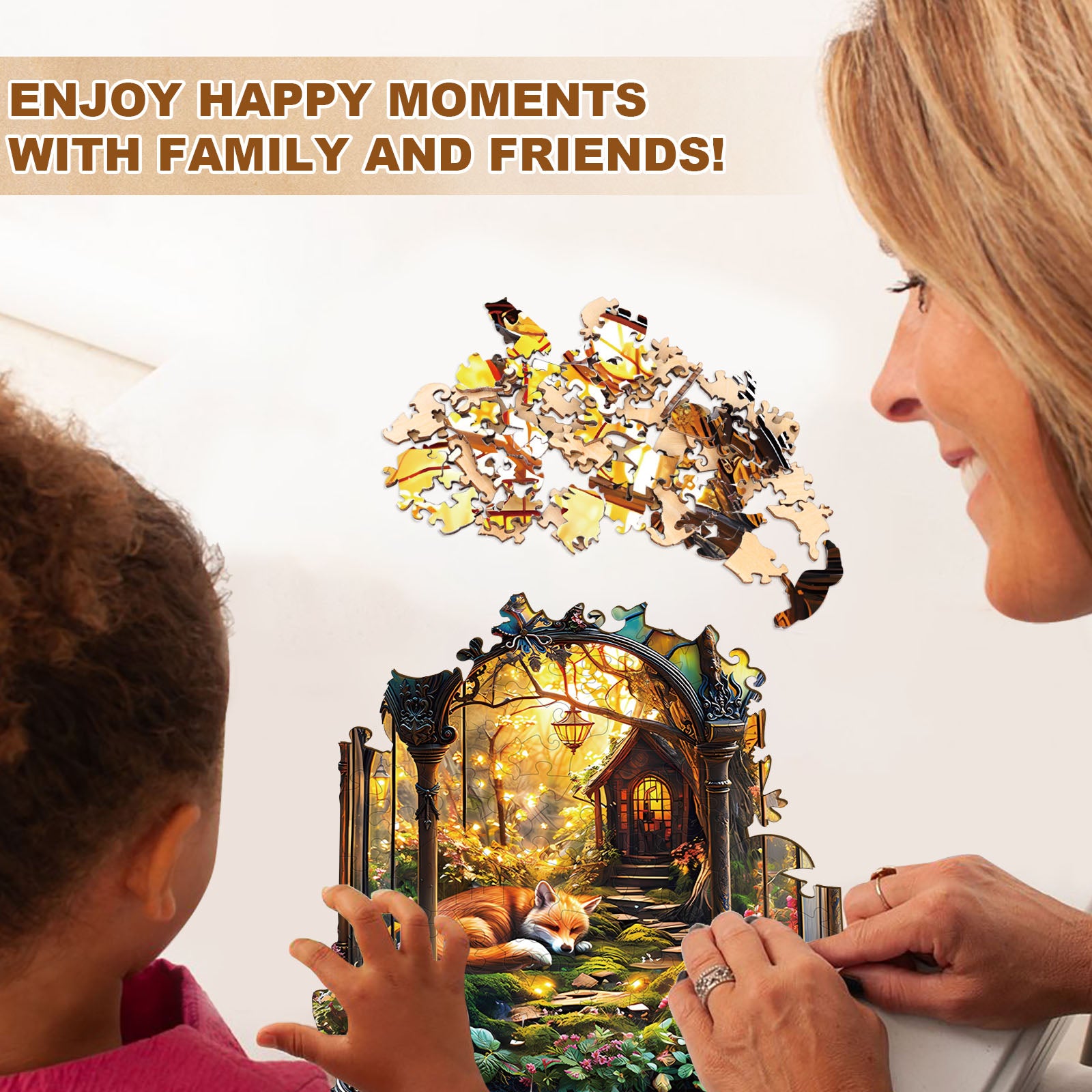 Lantern Fox  Wooden Jigsaw Puzzle