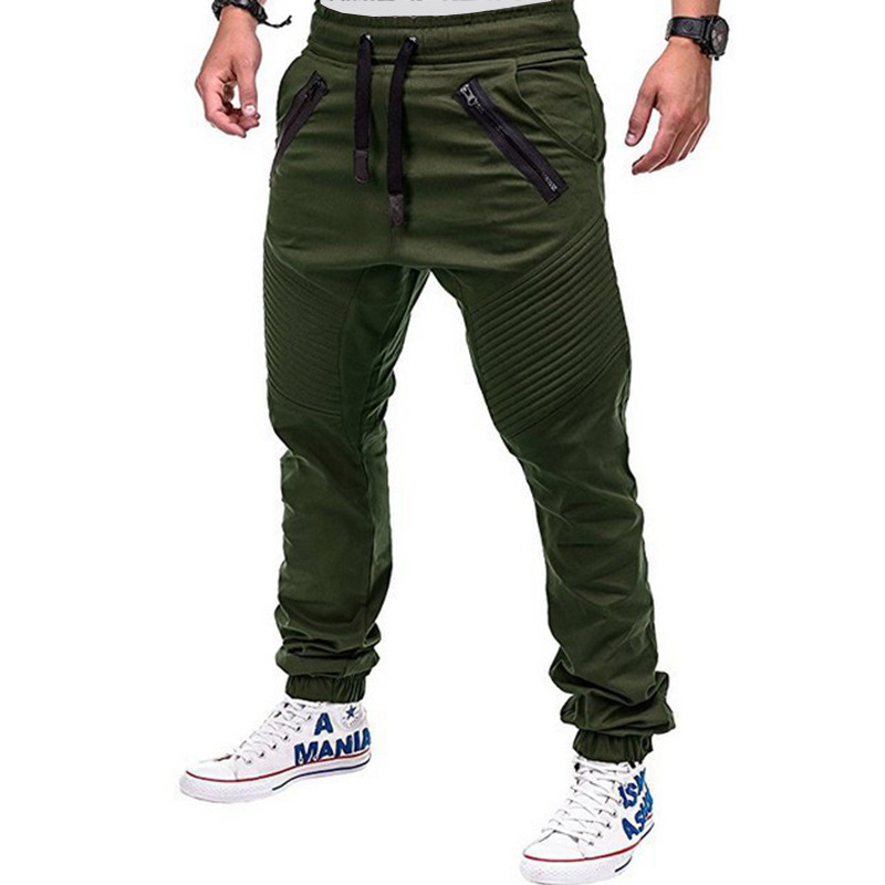Men'S Solid Color Pocket Casual Knitted Pants