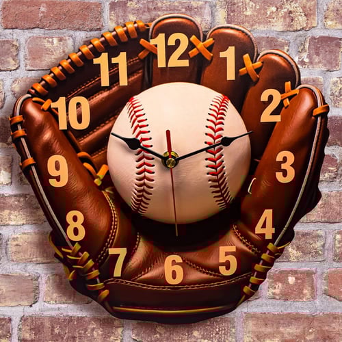 Baseball gloves wall clock