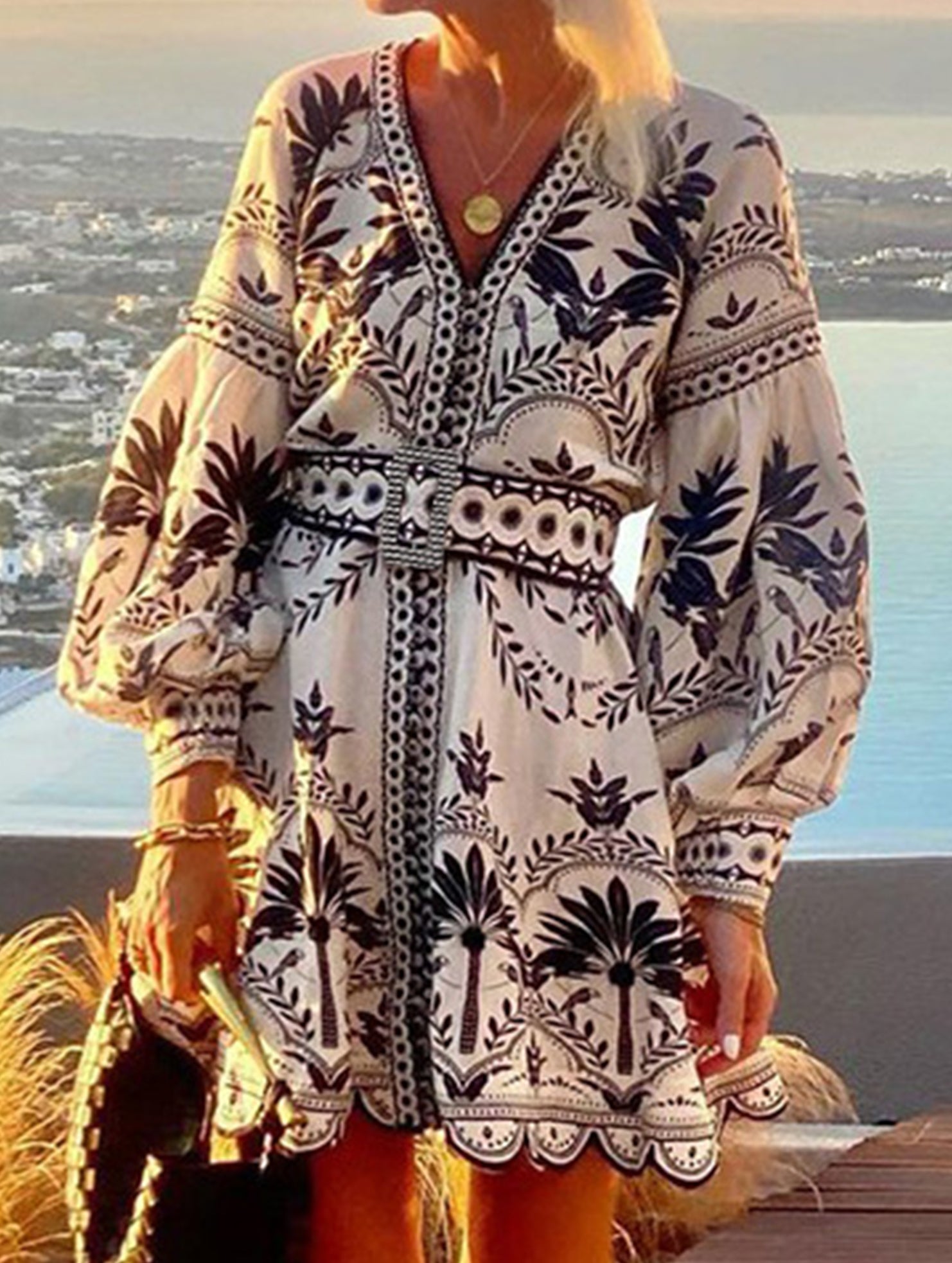 Printed Beach Mini Dress