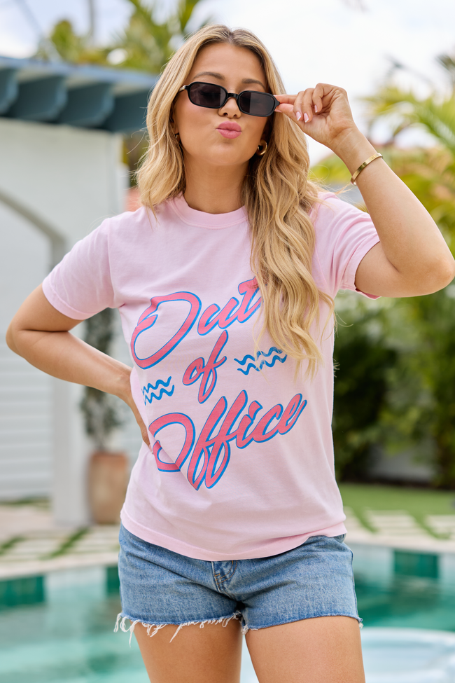 Out Of Office Light Pink Graphic Tee