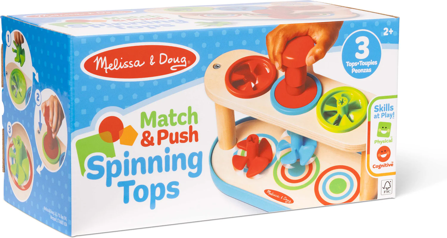 Match-and-Push Spinning Tops