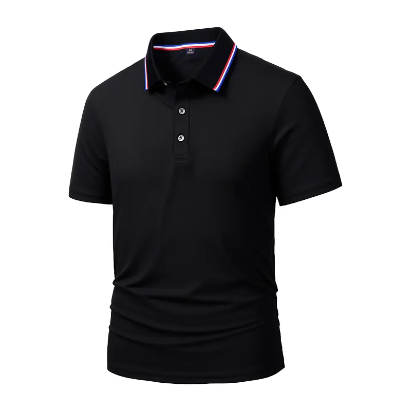 Men's Quick Dry Color Block Striped Polo Shirt