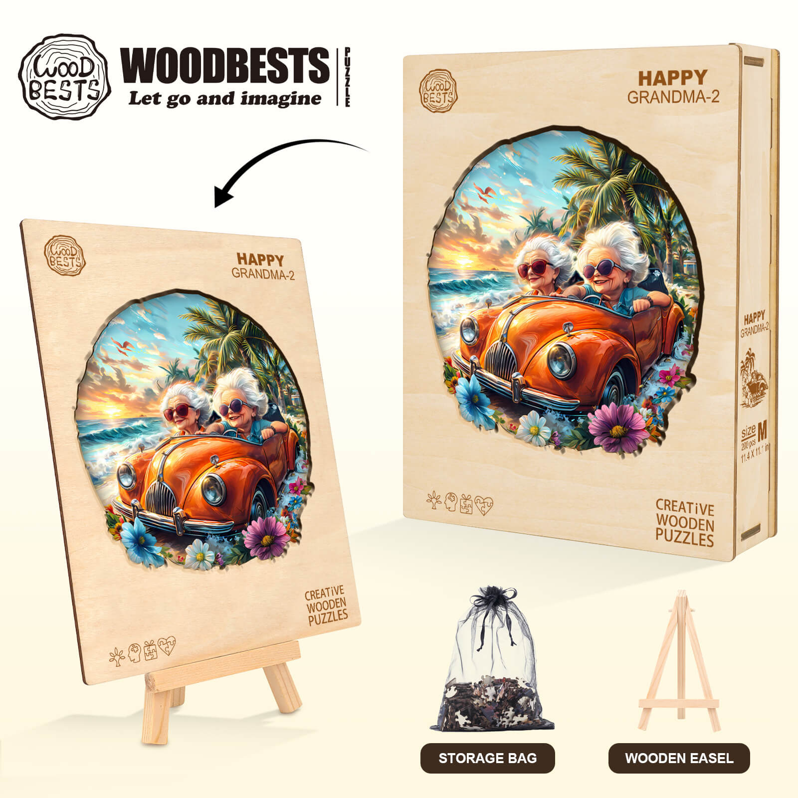 Happy grandma-2 Wooden Jigsaw Puzzle