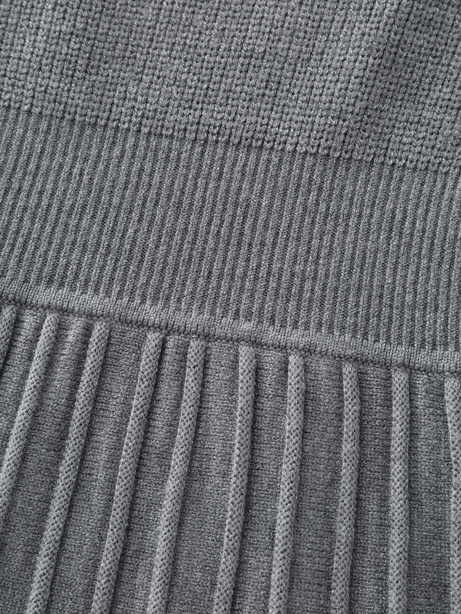 Bowknot Neckline Cinched-Waist A-Line Sweater Dress