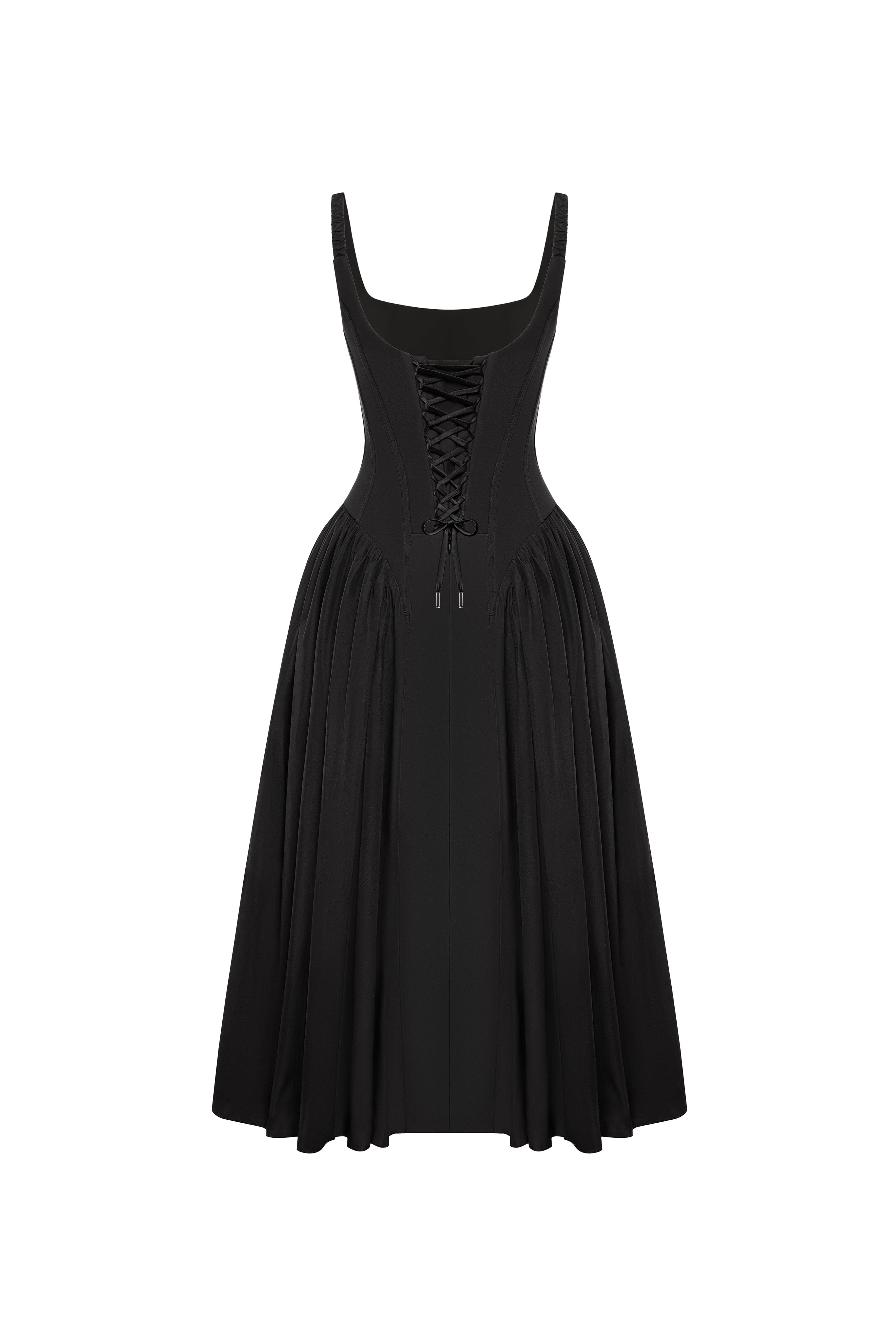 Black corset midi dress