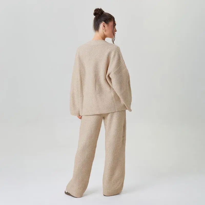 Women's Slouchy Solid Color V-Neck Button-Up Long Sleeve