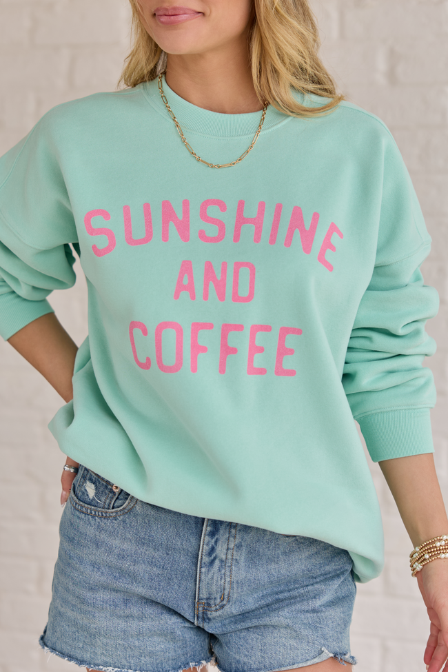 Sunshine And Coffee Mint Graphic Sweatshirt