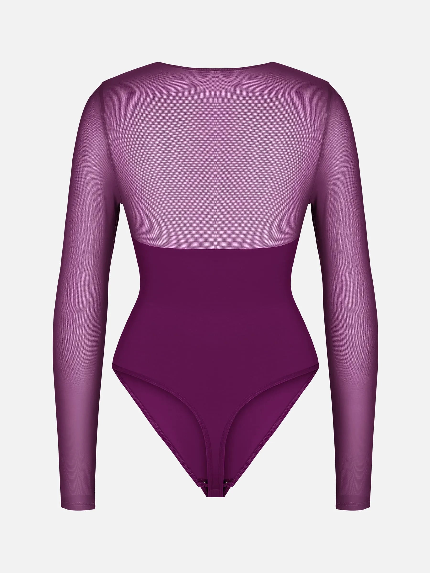 Feelingirl Mesh Panel V-Neck Bodysuit
