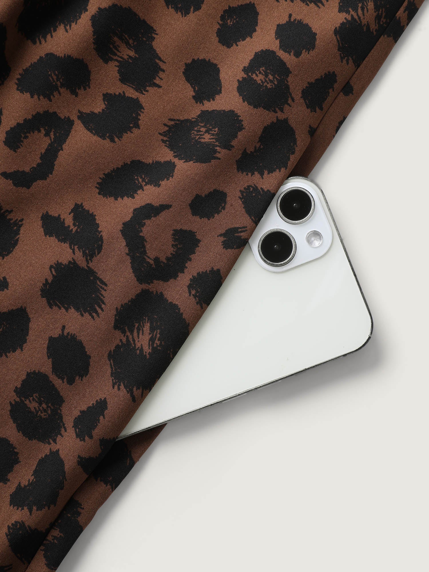 Leopard Print Pockets Shoulder Ties Jumpsuit