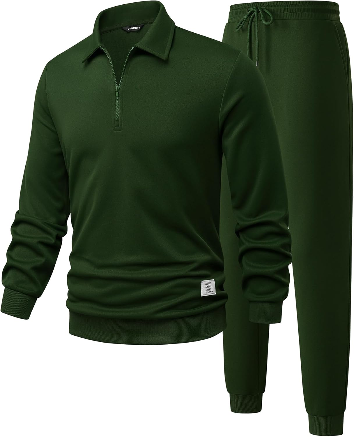 Men's Track Suits 2 Piece Outfits Quarter Zipper Polo Shirt Tracksuit & Joggers Sweatpants Sweatsuit Sets