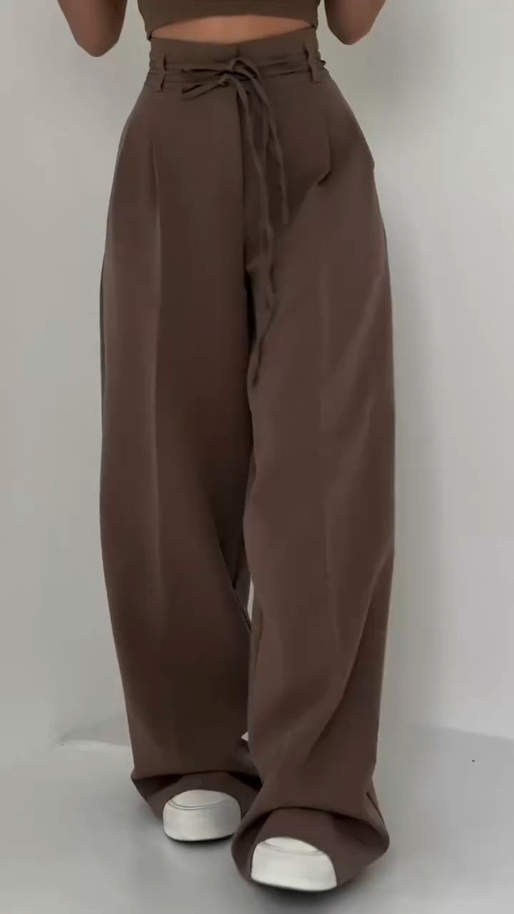 Women's Waist Belt Casual Pants