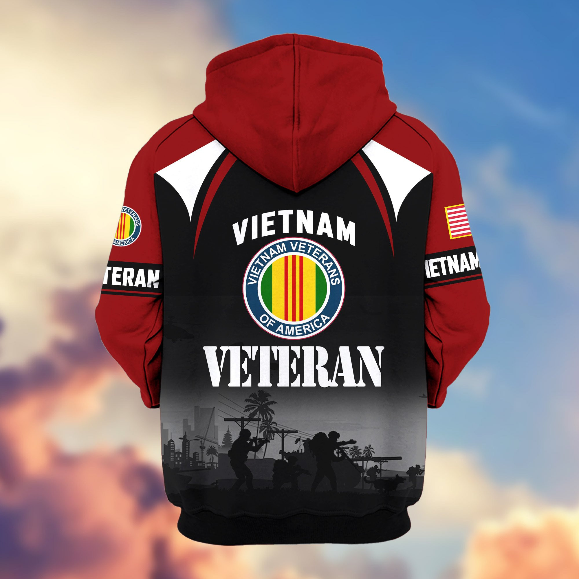 Premium US Veterans Zip Hoodie