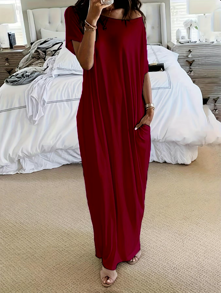 Women's Batwing Sleeve Lounge Dress-Comfy • Casual • Elegant