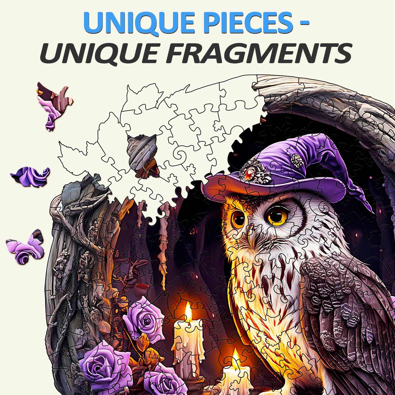 3D Witch Owl Wooden Jigsaw Puzzle