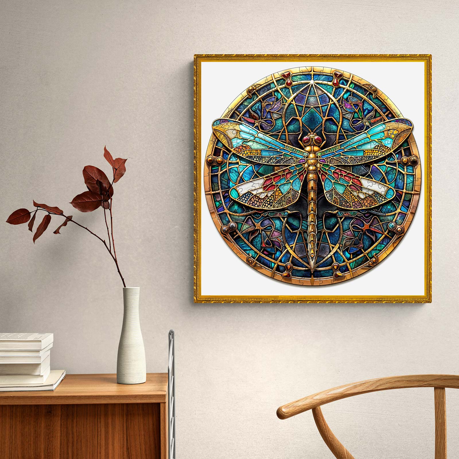 Vintage Dragonfly Wooden Jigsaw Puzzle