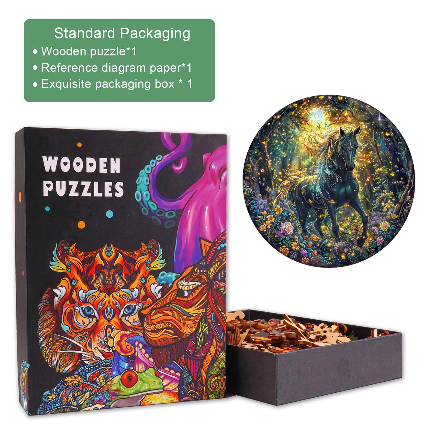Forest Horse Wooden Jigsaw Puzzle