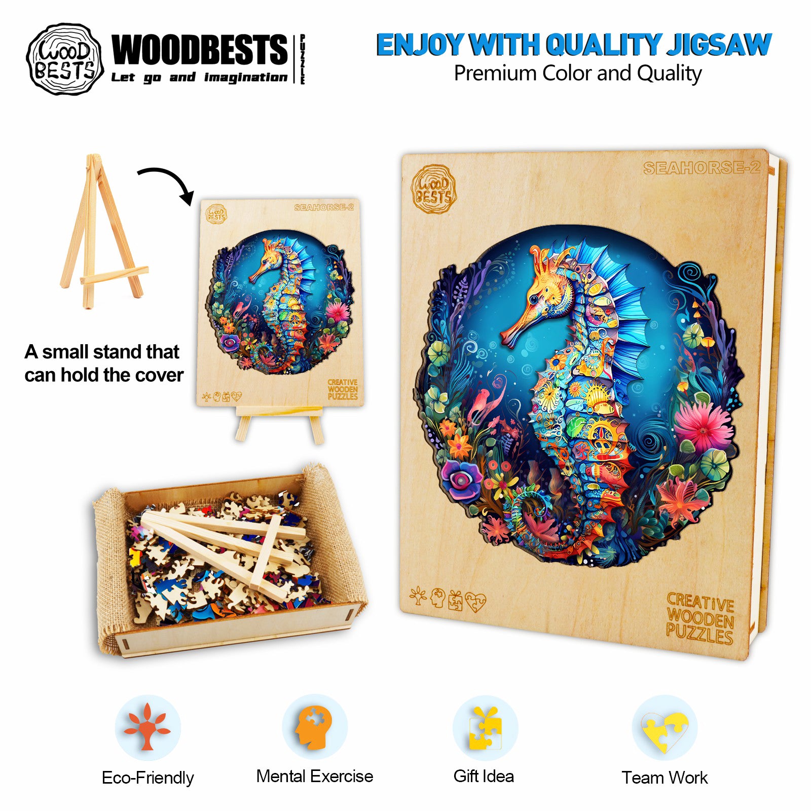 Seahorse 2 Wooden Jigsaw Puzzle