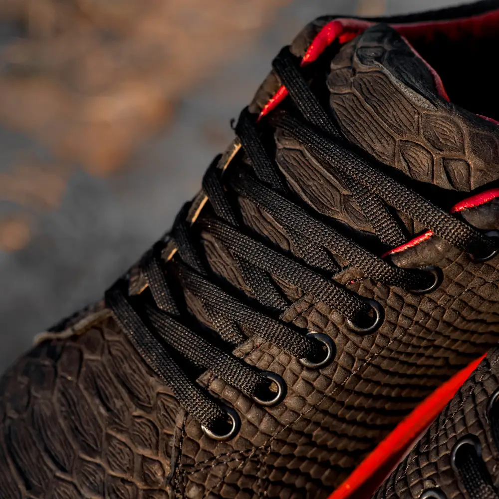 Matte Black Python Leather Shoes