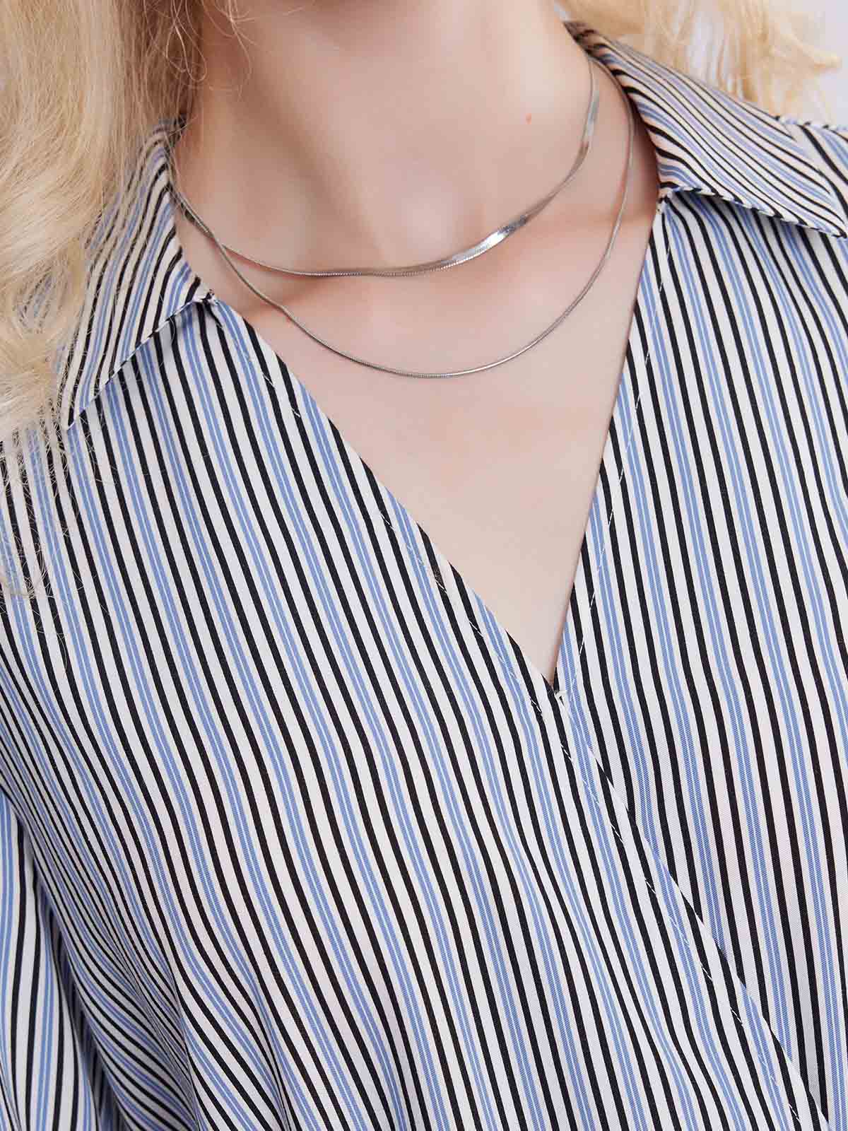 ASOBIO Long-Sleeve Asymmetrical Wrap Shirt Dress