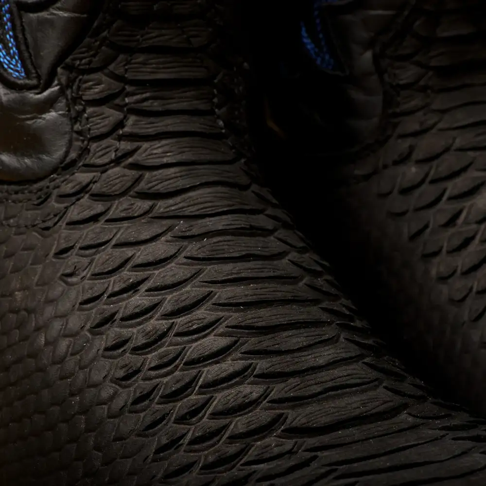 Matte Black Python Leather Boots - Square Toe