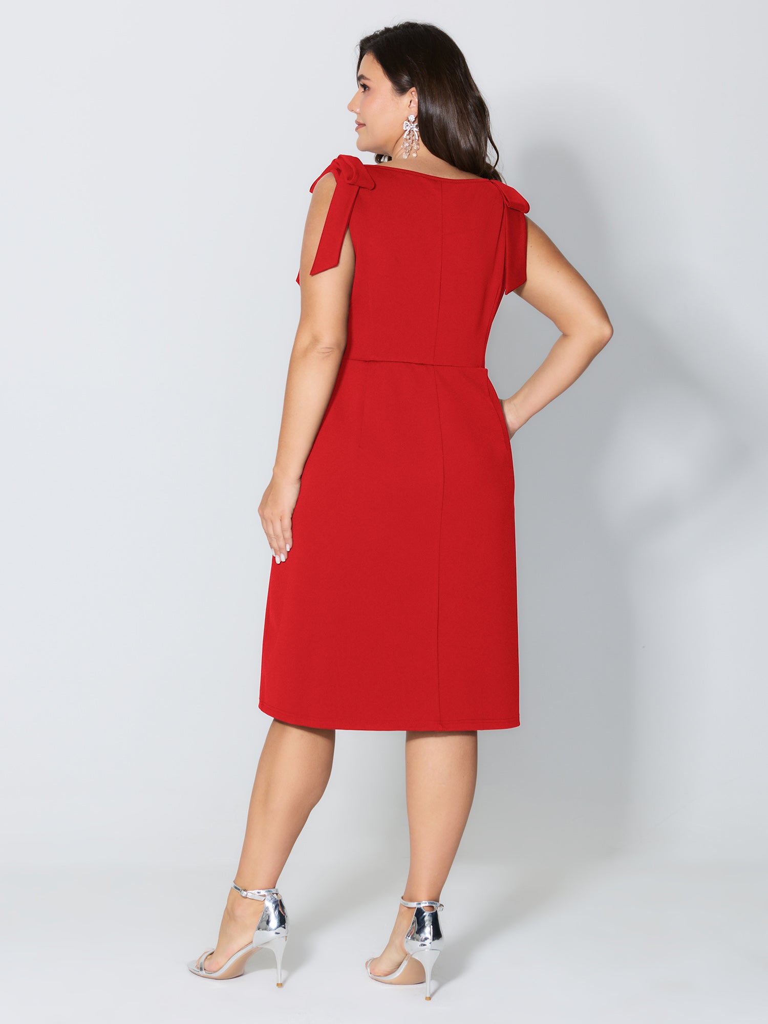 Shoulder Tie Sculpting Bodice Mini Dress