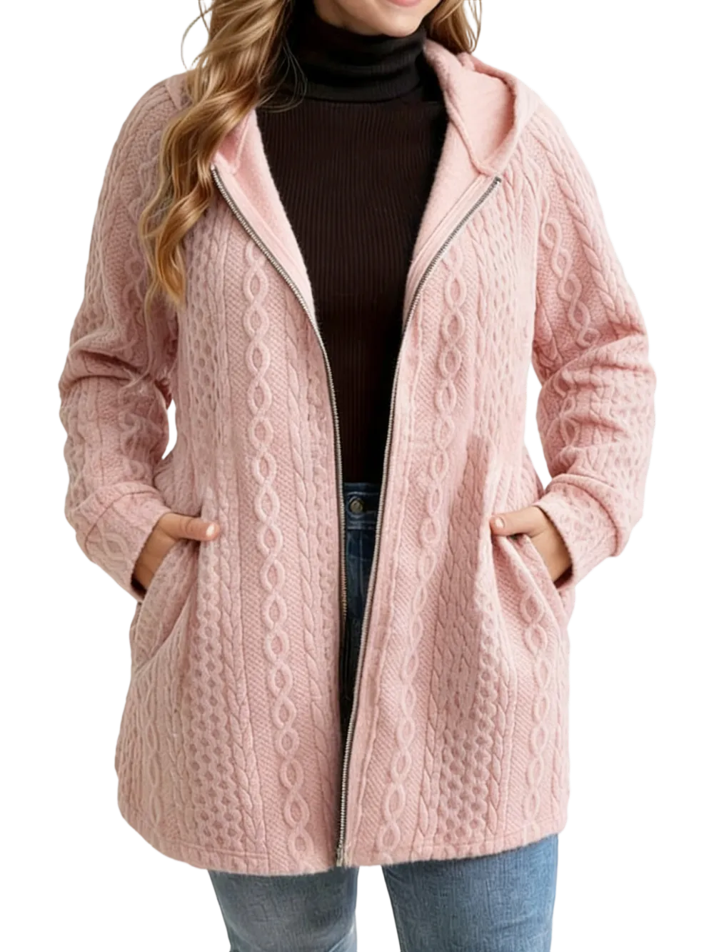 Women's Solid Color Pocket Coat