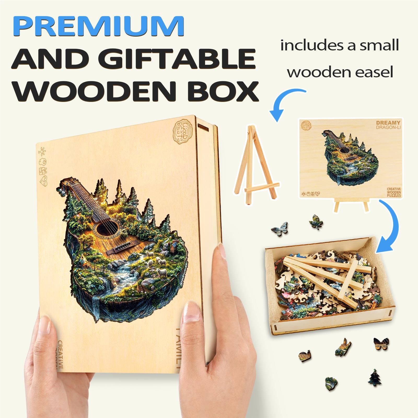 Forest guitar Wooden Jigsaw Puzzle