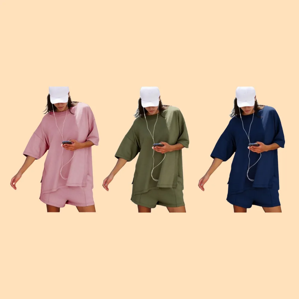 Women Lounge Sets Short Sleeve Cute Tops Shorts