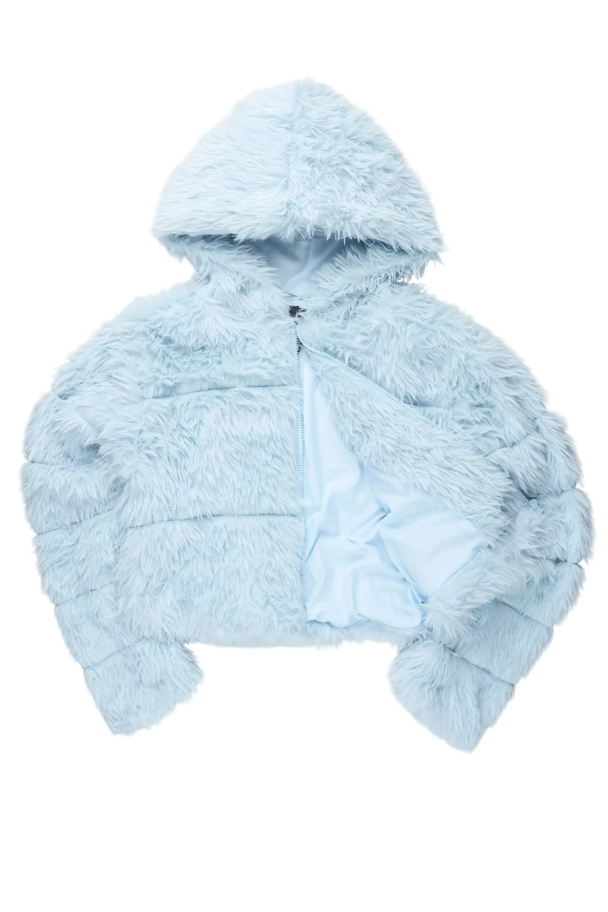 Kristin Baby Blue Fur Jacket