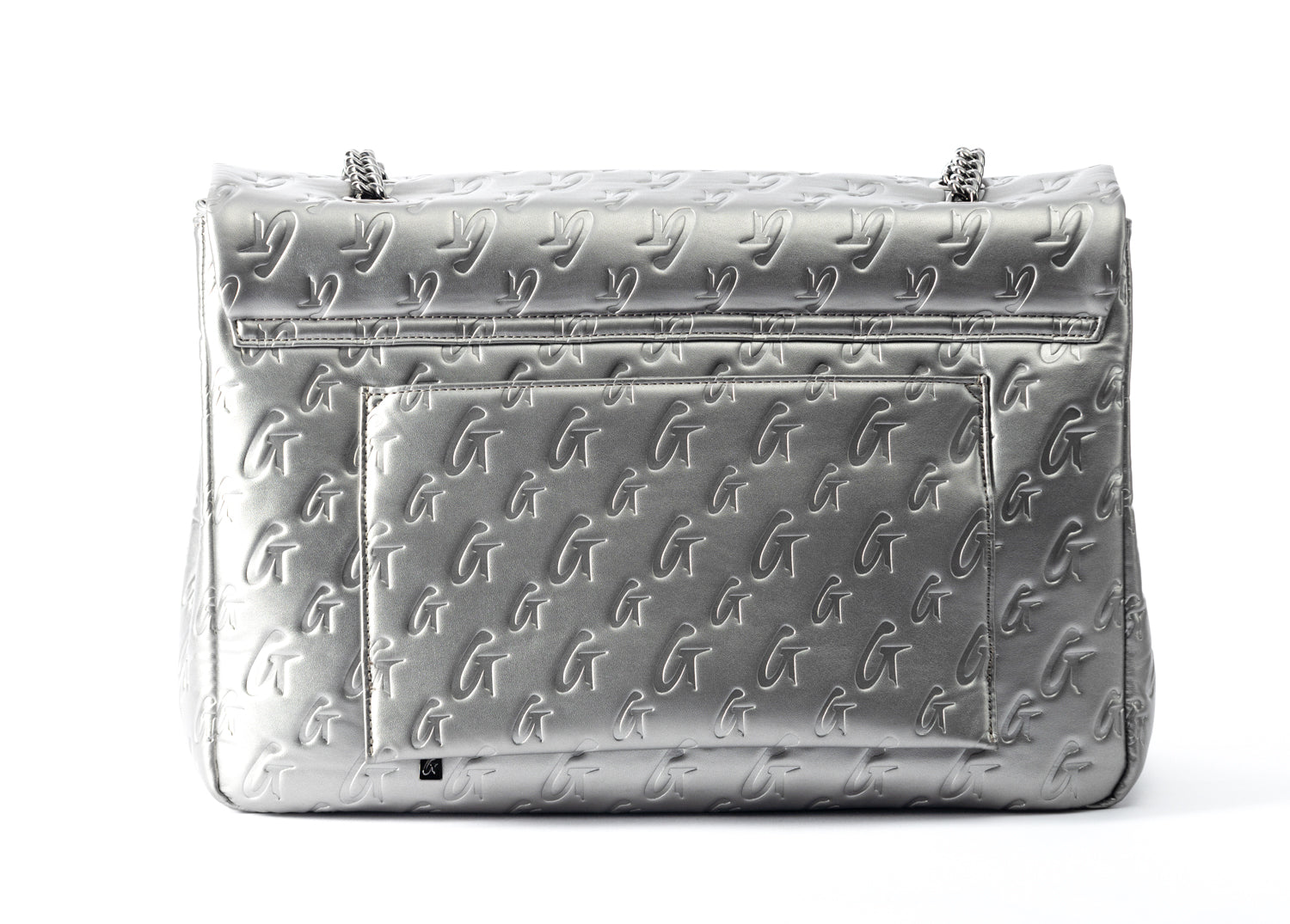 XL MONOGRAM FLAP BAG - PLATINUM