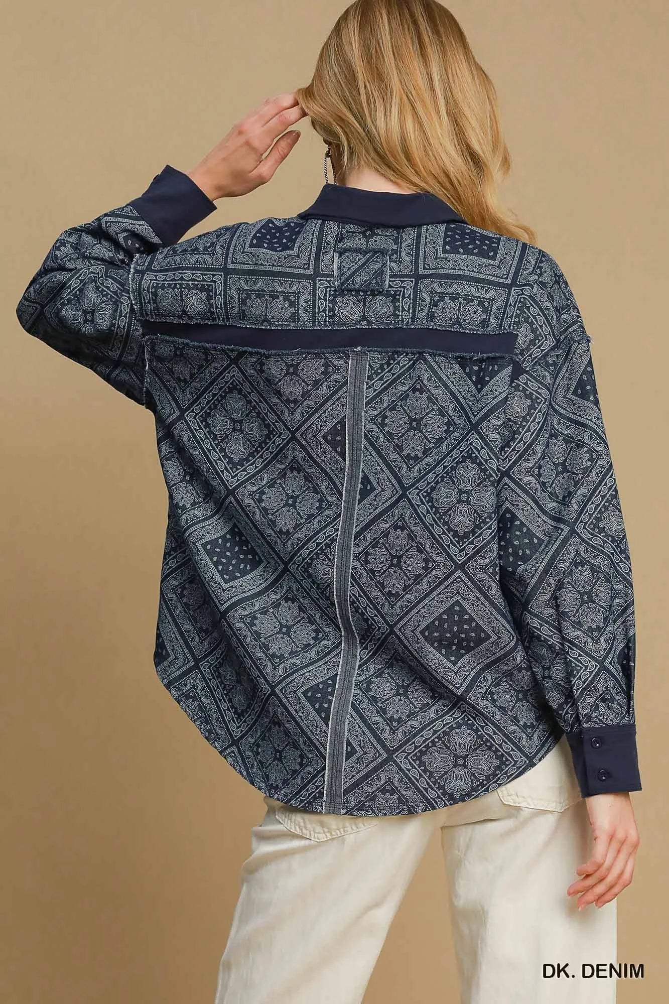 Print Denim Shirt Jacket