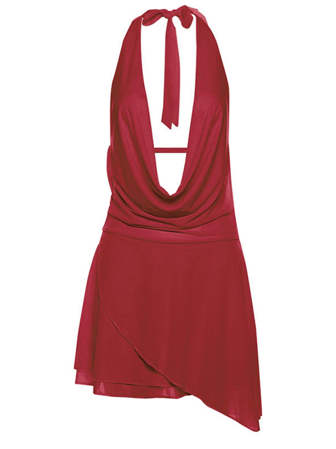 Ruffled Halter Neck Mini Dress