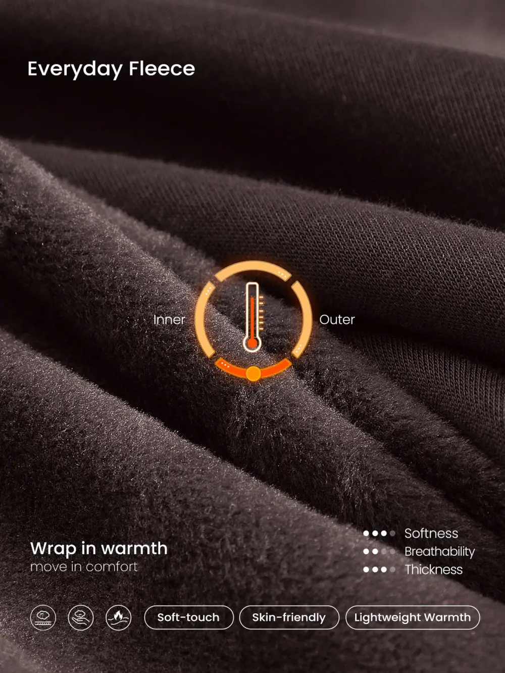 Everyday Fleece WarmthSoft Warm Lightweight Front Back Seam Detailing Pockets Batwing Sleeve High Neckline Full-Zip Jacket